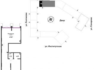Продажа торгового помещения 74.7 м²