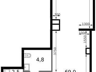 Продажа помещения свободного назначения 76.3 м²