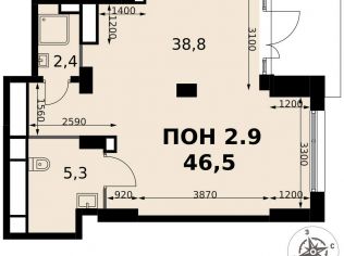 Продажа помещения свободного назначения 46.5 м²