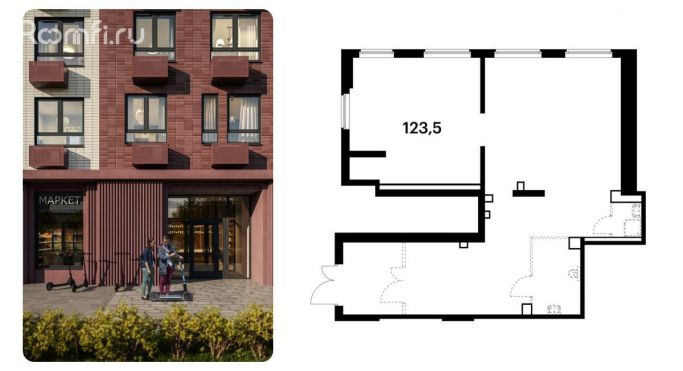 Продажа помещения свободного назначения 123.5 м² - фото 1