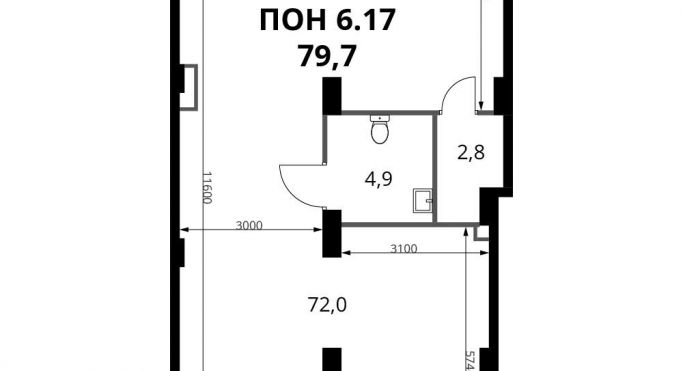 Продажа офиса 79.7 м², Парковая улица - фото 1