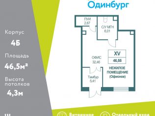 Продажа помещения свободного назначения 46.6 м²