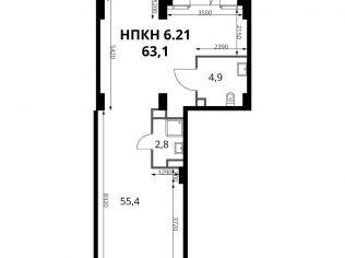 Продажа помещения свободного назначения 63.1 м²