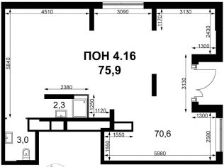 Продажа помещения свободного назначения 75.9 м²