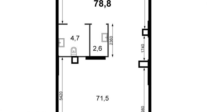 Продажа помещения свободного назначения 78.8 м² - фото 1